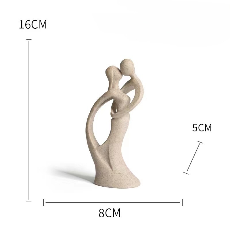 Figura de cuplu din rășină, design modern minimalist abstract pentru decorul sufrageriei, Xiang Sheng D2289B