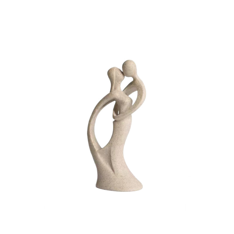 Figura de cuplu din rășină, design modern minimalist abstract pentru decorul sufrageriei, Xiang Sheng D2289B