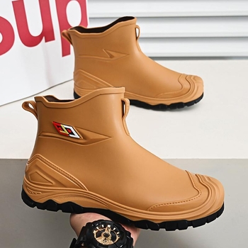 Vyriski lietaus batai iki kelių, Crosyile resin viršus, etninio stiliaus