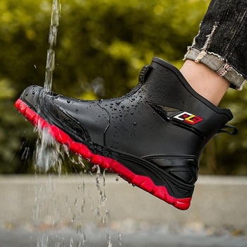 Vyriski lietaus batai iki kelių, Crosyile resin viršus, etninio stiliaus