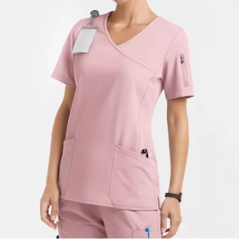 Set scrubs s V- výstrihom (vršok + nohavice), unisex, vlhkosť odvádzajúci materiál z polyestera-spandex 72/7, určené pre nemocnice/kliniky