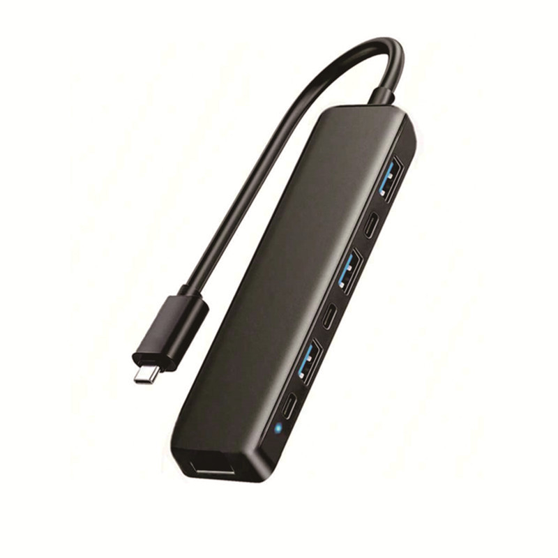 Type-C 7-σε-1 dock με USB 3.0 και HDMI, έξοδος HDMI σε τηλεόραση/προβολέα/οθόνη, 5 Gbps, καλώδιο 14 cm