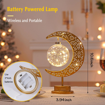 Ruixun Железен арт Луна-Замък лампа със сфера, звезда и луна — модерен минималистичен стил, модел wz20250912909