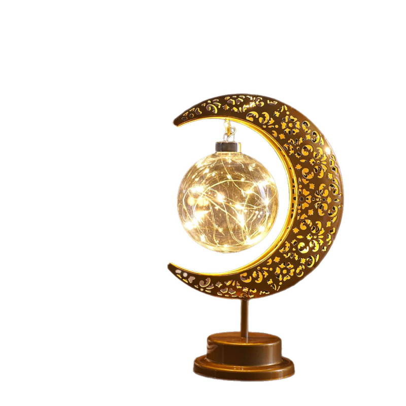 Ruixun Vas-művészeti lámpa Moonlight Castle — gömb alakú lámpa csillag- és holddíszítéssel, modern minimalista stílus, modell wz20250912909