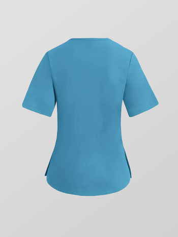 Σετ δύο τεμαχίων ιατρικού τύπου με V-λαιμό, κοντά μανίκια, πολλές τσέπες, ύφασμα απομάκρυνσης υγρασίας πολυεστέρα-σπαντέξ