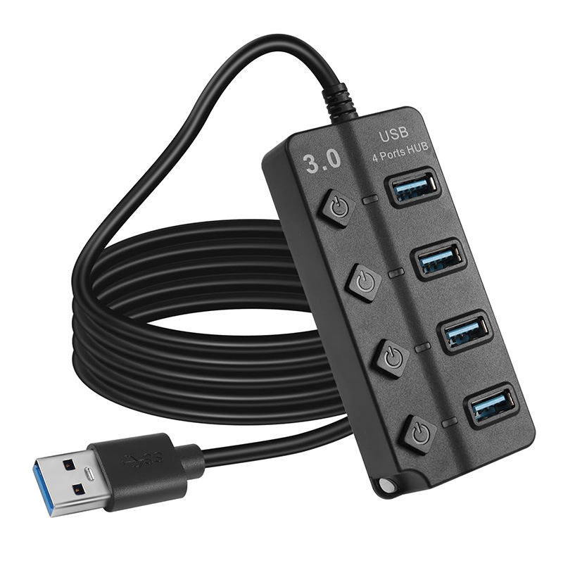 USB 3.0 διανομέας με 4 θύρες, ανεξάρτητος διακόπτης, 5 Gbps, εξωτερική τροφοδοσία