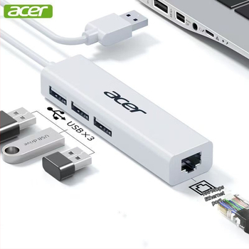 Acer Type-C μετατροπέας Ethernet με USB Hub HY41-T41, USB 2.0, 100 Mbps, διαχωριστής 1–4
