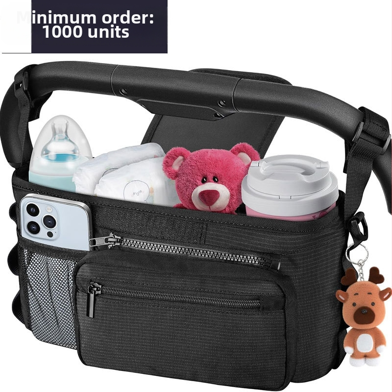 Pakabinamasis krepšelis vežimėliui su šilumine izoliacija buteliui ir žaislams | Medžiaga: Oxford audinys; Talpa: 6; Funkcijos: nešiojamas, sulankstomas