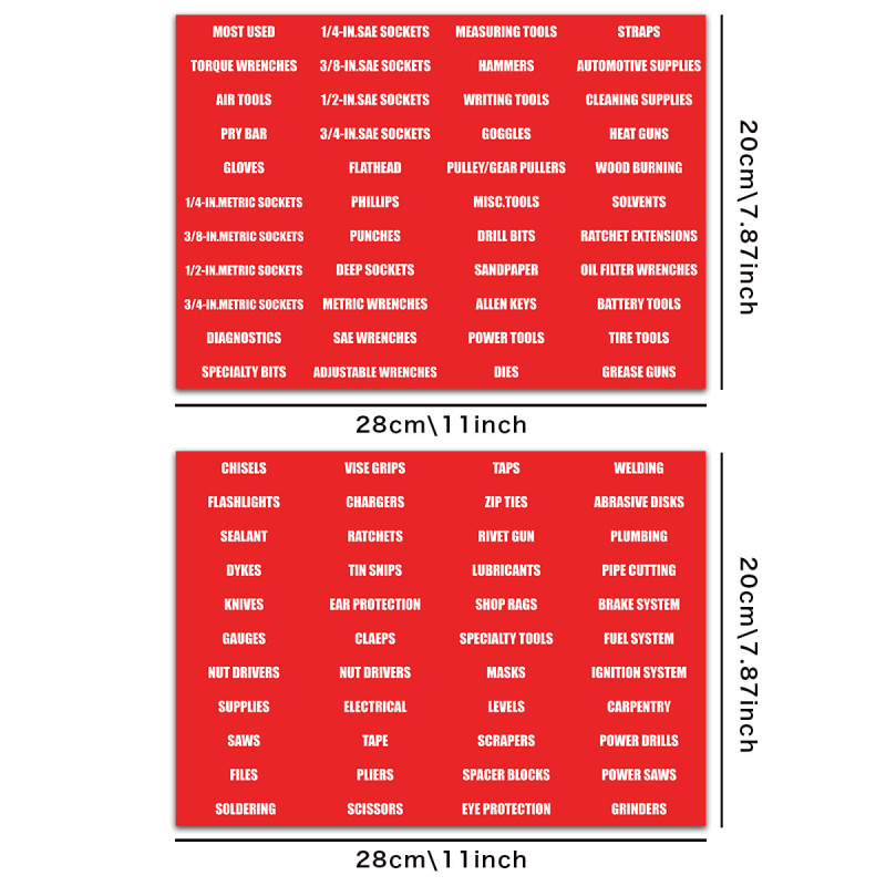 Ετικέτα Κουτιού Εργαλείων – Αδιάβροχο PVC, κατάλληλο για Κουτιά Εργαλείων, 48 g, Αριθμός Προϊόντος TBD132/TBD133B