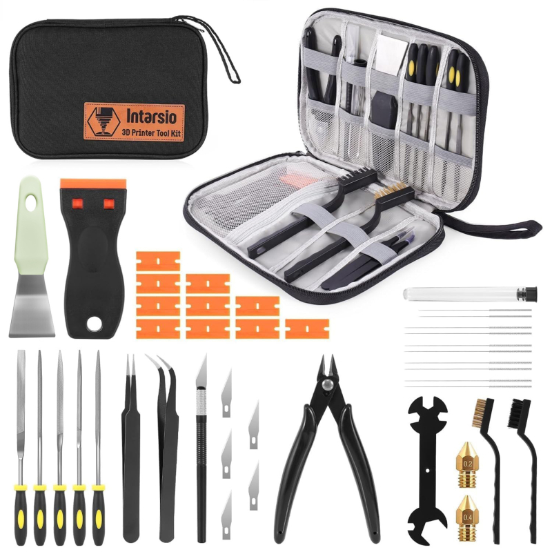 Σετ 43 τεμαχίων εργαλείων για 3D εκτυπωτή: καθαρισμός ακροφύλιου FDM/SLA, αποσυναρμολόγηση με ξύστρα, ακριβής επεξεργασία, PLA υλικό
