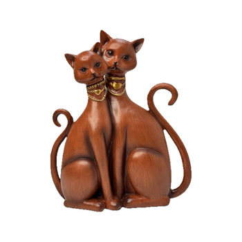 Фигура с две котки – модерна смолна изработка, офисен входен декор, подарък за сватба или нов дом