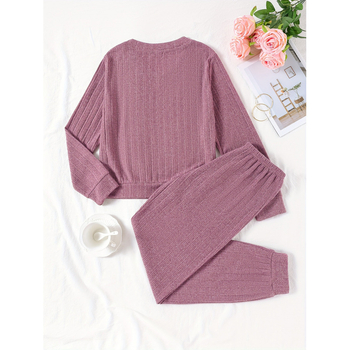 Σετ πυτζάμας για γυναίκες: τοπ με V-neck και μακριά μανίκια και παντελόνια, Sea Island Silk, ultra-thin 40 g/m², διαφανές αγροτικού στυλ