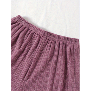 Σετ πυτζάμας για γυναίκες: τοπ με V-neck και μακριά μανίκια και παντελόνια, Sea Island Silk, ultra-thin 40 g/m², διαφανές αγροτικού στυλ