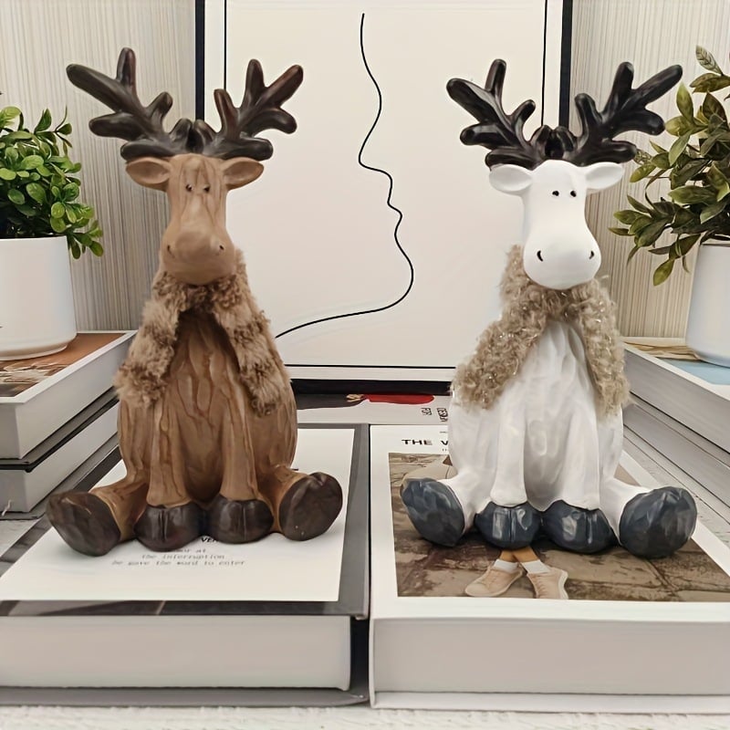 Ren din rășină – ornament decor pentru sufragerie, stil european, artizanat din rășină, ambalaj în cutie de carton