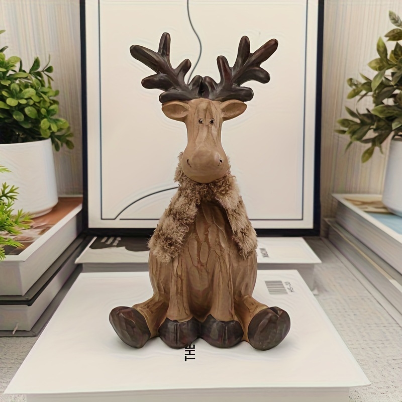 Ren din rășină – ornament decor pentru sufragerie, stil european, artizanat din rășină, ambalaj în cutie de carton