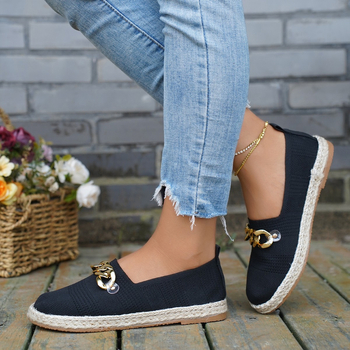 Γυναικεία αθλητικά με διχτυωτό επάνω, Slip-On, στρογγυλή μύτη, χαμηλό ύψος, καουτσούκ σόλα, καθημερινή χρήση