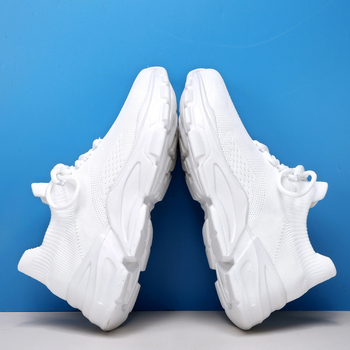 Γυναικεία Flyknit αερόσπορ παπούτσια καθημερινά, χαμηλό άνω μέρος, δροσερή επένδυση με δίχτυ, εμπρός κορδόνια, EVA πάτος, MD σόλα