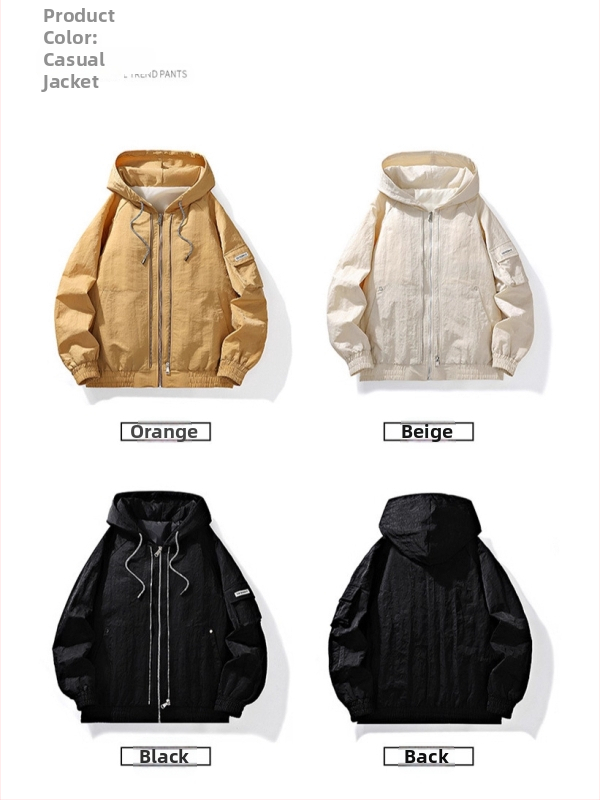 Мъжко качулено работно яке – дълъг ръкав, ретро авиатор стил, леко метал-фибър смесено тъкане, полиестер