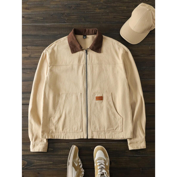 Ārējās jakas stilā šaurs siluets, kontrastains patchwork, Lycra audums, bez kapuces, bieza auduma