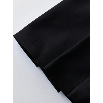 Γυναικείοι παντελόνες με Α-γραμμή και πιέτες, μπροστινό φερμουάρ και πίσω σχίσιμο, μέχρι τον αστράγαλο, ελαφρώς ελαστικά, βαμβάκι CVC