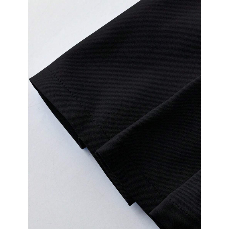 Pantaloni femei A-line cu plisare, fermoar frontal și deschidere pe spate, lungime gleznă, ușor elastici, bumbac CVC