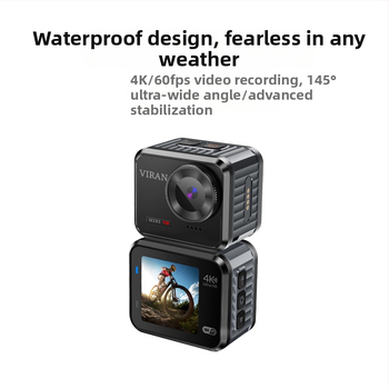 Mini01 Κάμερα Δράσης 4K εξωτερική αδιάβροχη, IP68, 4K60fps, 1.54in LCD, Απομακρυσμένος Έλεγχος WiFi, Μπαταρία 980mAh