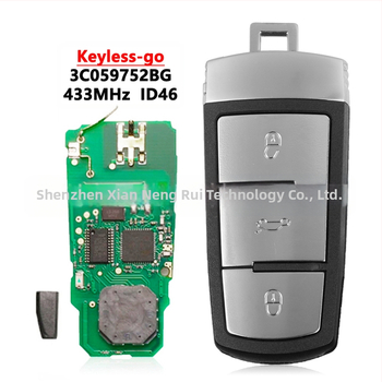 Κλειδί εξ αποστάσεως αυτοκινήτου Volkswagen, 3 πλήκτρα, 433 MHz, ID46 chip, ABS περίβλημα