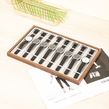 Ξύλινος ενιαίος δίσκος αποθήκευσης ρολογιών με 8 θέσεις, premium αίσθηση, περίβλημα από μασίφ ξύλο, ένα επίπεδο, κατασκευή με συγκόλληση