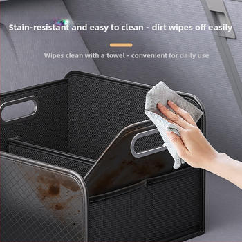 Кожена сгъваема кутия за багажник на автомобил - Органайзер за заден багажник, водоустойчива, универсална, модел 3123