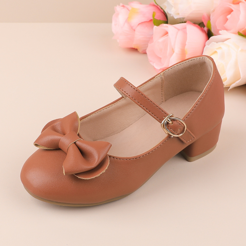 Mergaitėms odiniai bateliai, PU viršus, gumos padas, sagties užsegimas, saldus akademinį stilius