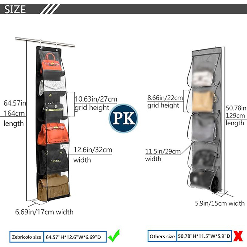 Τετραεπίπεδος κρεμάμενος οργανωτής αποθήκευσης από πολυεστέρα, για τοίχο