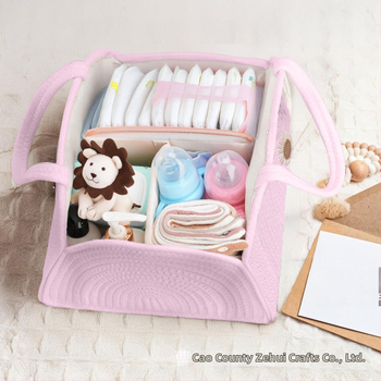 Πλεγμένο καλάθι οργάνωσης πάνων μωρού – βαμβακερός σχοινί, μοντέρνο μινιμαλιστικό στυλ, Κωδικός προϊόντος 0523, 2025