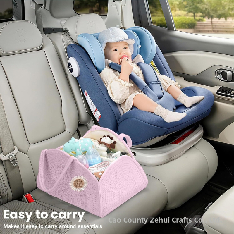 Szövött pelenka rendező kosár – pamut kötél, modern minimalist stílus, termékkód 0523, 2025-ös megjelenés