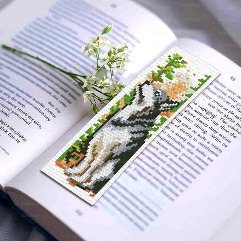 Krusta šūšanas komplekts: Karikatūru dzīvnieku kolekcija uz kokvilnas auduma 11CT, mūsdienīgs minimālisma stils