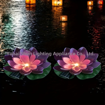 Saulės energijos lotosų lemputė, plūduriuojanti vandens LED lemputė lauko tvenkiniui, indukcinis jungiklis, 1.2V, veikimo laikas 6–12 valandų