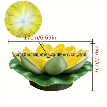 Saulės energijos lotosų lemputė, plūduriuojanti vandens LED lemputė lauko tvenkiniui, indukcinis jungiklis, 1.2V, veikimo laikas 6–12 valandų