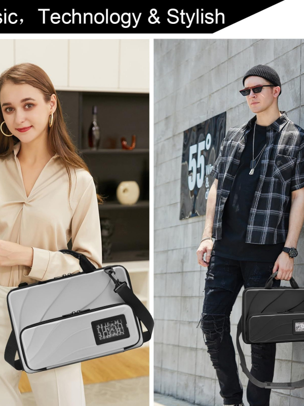 Geantă cu husă dură pentru tabletă și laptop, exterior PU, căptușeală din poliester, stil urban minimalist, unisex, primăvara 2024