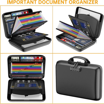 Yinoda Документна чанта за съхранение, огнеупорен материал от течни силиконови влакна, цип, портфейлоподобна форма, код Ynd-2506