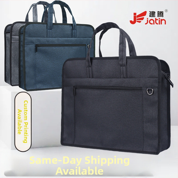 Jianteng платнена чанта за документи с голям капацитет, подсилена конструкция, стил с цип