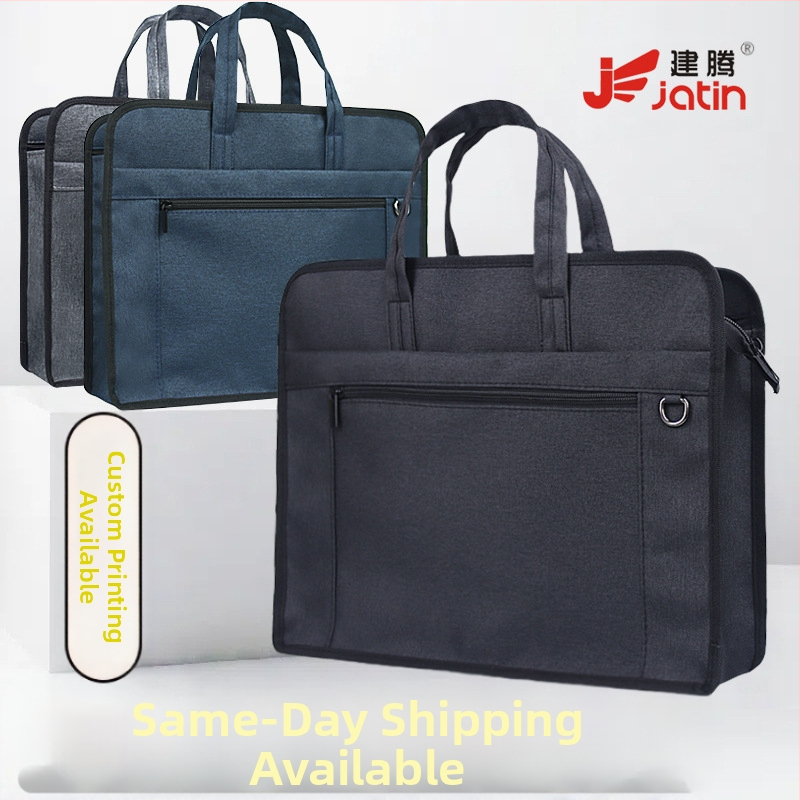 Jianteng платнена чанта за документи с голям капацитет, подсилена конструкция, стил с цип
