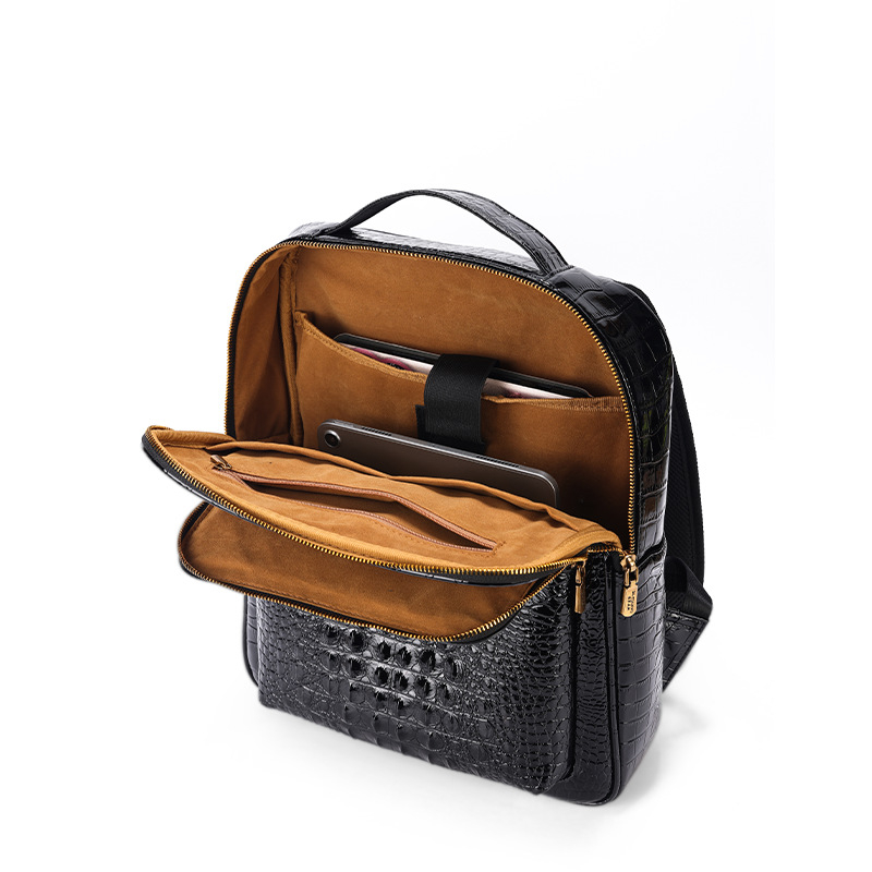 Unisex PU seljakott alligaatori mustriga ärireiside jaoks, mahutavus kuni 20 l, veekindel, sobib 8-tollise sülearvutiga, kumer õlarihm