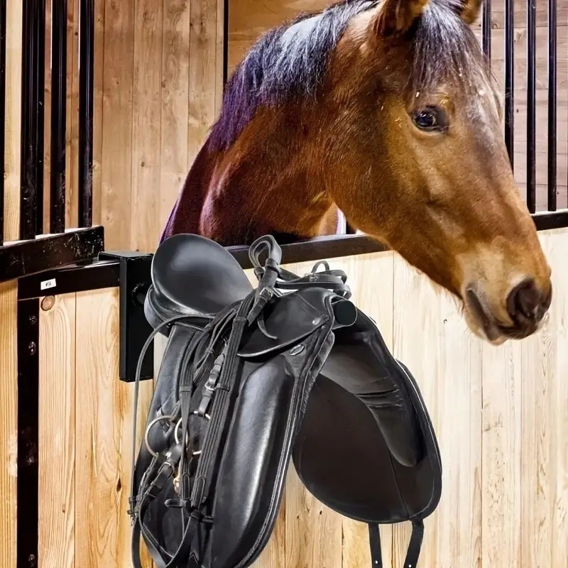 Επιτοίχια βάση για σέλα – μονή ράβδος, χάλυβας με άνθρακα, πολυχρηστική αποθήκευση ιππικού εξοπλισμού