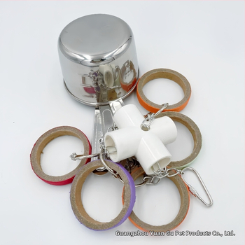 Παιχνίδι για παπαγάλους από ανοξείδωτο ατσάλι με καμπάνα και χάρτινο δαχτυλίδι, διακόσμηση κλουβιού για πουλιά, Μάρκα Yg, Κωδικός 225, για πουλιά