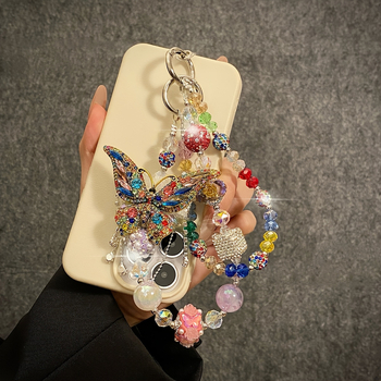 Телефонна висулка - акрил, ръчно изработени мъниста, геометричен модел, женски стил, код ziu-010