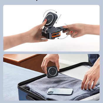 DM-10 Φορητός Ασύρματος Φορτιστής με Μαγνητική Φόρτιση, Μέγ. 15W, QC4.0, 9V2A/5V2A, Αναδιπλούμενος Σχεδιασμός