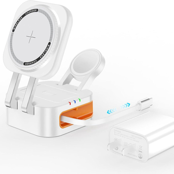 DM-10 Φορητός Ασύρματος Φορτιστής με Μαγνητική Φόρτιση, Μέγ. 15W, QC4.0, 9V2A/5V2A, Αναδιπλούμενος Σχεδιασμός