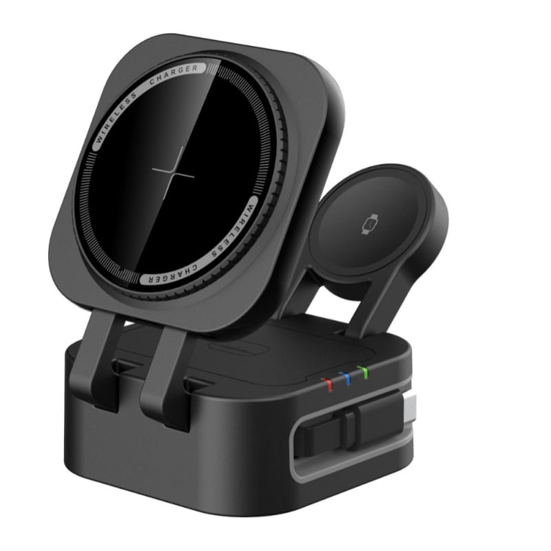 DM-10 Φορητός Ασύρματος Φορτιστής με Μαγνητική Φόρτιση, Μέγ. 15W, QC4.0, 9V2A/5V2A, Αναδιπλούμενος Σχεδιασμός