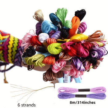 Σετ κλωστών σταυροβελονιάς: 25–447 χρώματα, 6 κλωστές, 8 μέτρα, πολυεστερική κλωστή κεντήματος