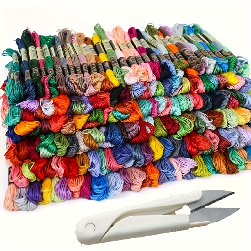 Set niti za križni bod: 25–447 boja, 6 niti, 8 metara, poliester vlakna za šivanje