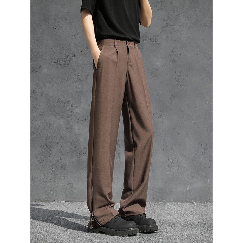 Pantaloni cargo casual - croială lejeră, lungi, talie medie, fermoar